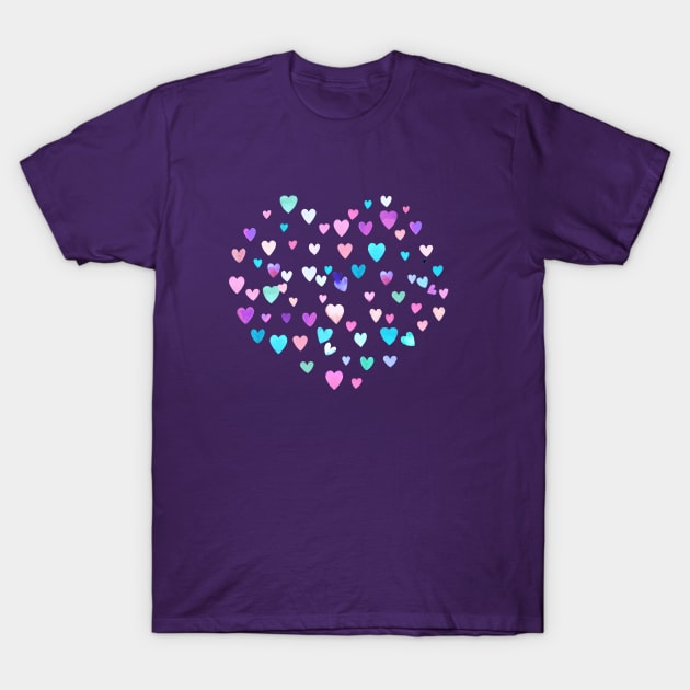 Mom Multicolored Love Hearts Gum Pink T-Shirt by ninoladesign